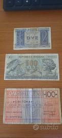 Banconote da 500 100 e 2 Lire