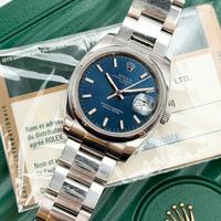 Rolex Date 115200 Blu, Full set, Si Permute