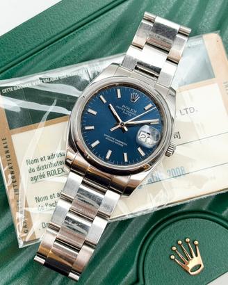 Rolex Date 115200 Blu, Full set, Si Permute