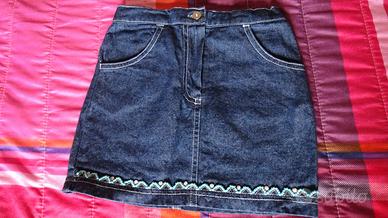 Gonnellina jeans con decorazione perline: nuova