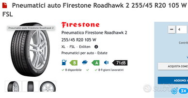 Set 4 pneumatici Estivi 20"