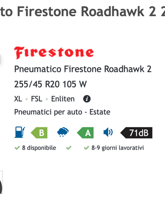 Set 4 pneumatici Estivi 20"