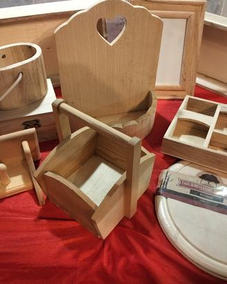 oggetti legno per decoupage