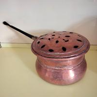 Antico Scaldaletto Scaldino in Rame