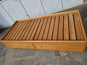 letto 1 piazza con cassettoni