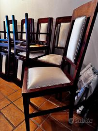 Sedie in ciliegio e pelle
