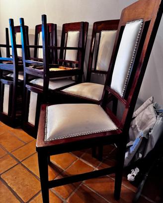 Sedie in ciliegio e pelle