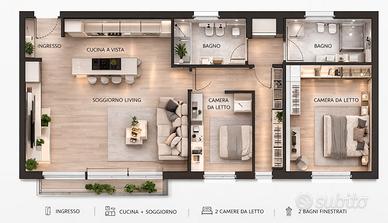 Moderno trilocale con cantina e posto auto incluso