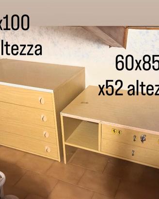2 MOBILI CAMERA – CASSETTIERA + MOBILE CONTENITORE