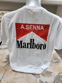 maglietta Ayrton Senna Mclaren Marlboro firma