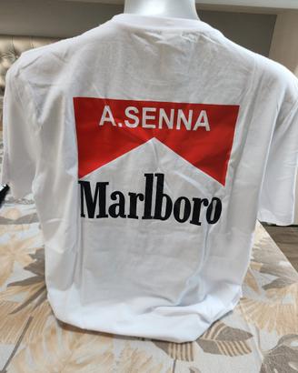 maglietta Ayrton Senna Mclaren Marlboro firma