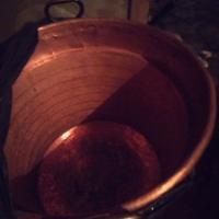 Pentolone grande di rame con coperchio