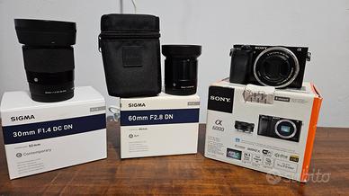 Sony a6000 kit più obiettivi sigma