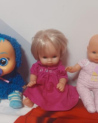 tris di bambole per bambina 