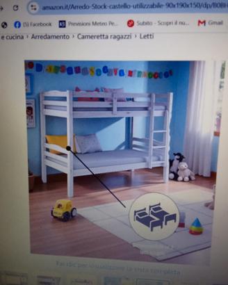 Letto a castello in legno
