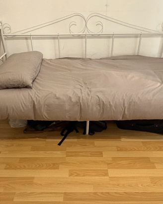 Letto singolo / divano letto in ferro bianco stile