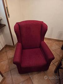 Poltrona tessuto bordeaux