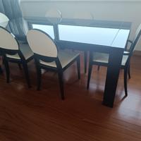 Tavolo DESIGN Nero + 6 sedie