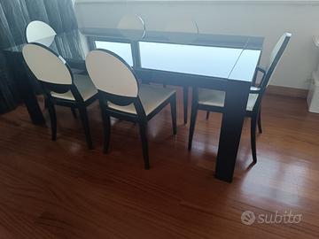 Tavolo DESIGN Nero + 6 sedie