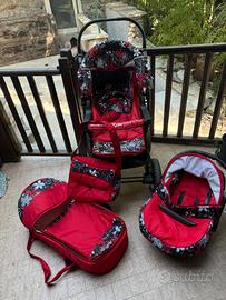 Trio Karex rosso a fiori ammortizzato + accessori