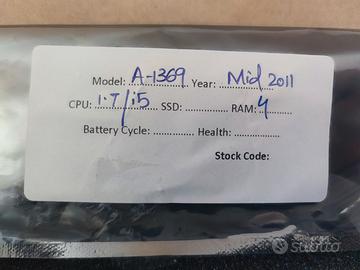 Scheda madre completa MacBook air A-1369 Mid 2011