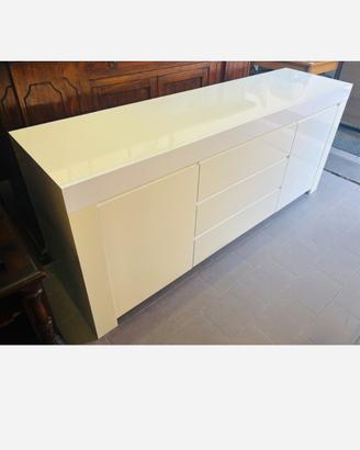 Credenza moderna laccata bianca L 190 P 50 H 83