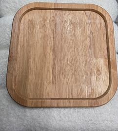 Vassoio quadrato in legno naturale