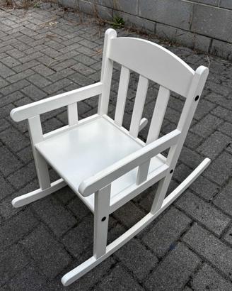 Sedia dondolo Ikea Sundvik bimbi bianca