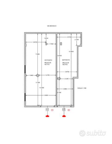 Locale con doppio accesso carrabile zona Quartello