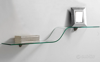 mensola in vetro curvato