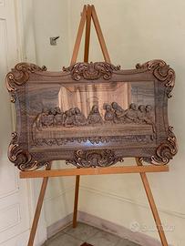 Quadro Ultima Cena interamente in legno