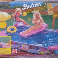barbie  piscina con materazzino mattel anni 80