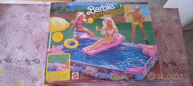 barbie  piscina con materazzino mattel anni 80