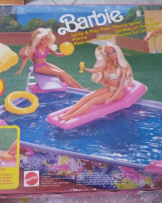 barbie  piscina con materazzino mattel anni 80