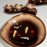 centrotavola piu coppia di portacandele in ceramic