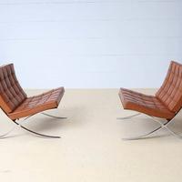 Poltrona BAECELONA -KNOLL Studio in pelle marrone