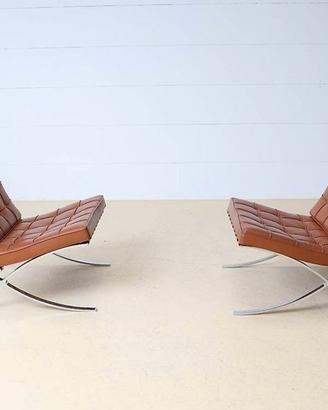 Poltrona BARCELONA -KNOLL Studio in pelle marrone