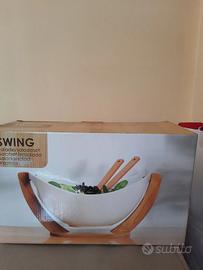 Insalatiera ceramica e legno