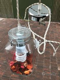Lampadario sospensione barattolo in vetro
