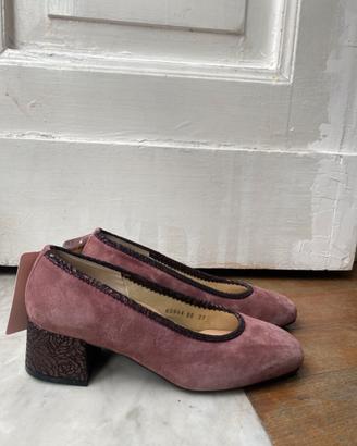 Décolleté Loren in Camoscio Malva