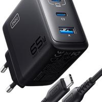 Caricatore rapido 65W, USB C, [USB-C * 2 + USB-A]