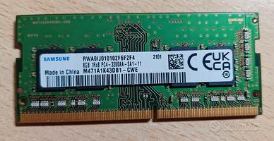 Ram DDR4 sodimm 8GB a 3.200 Mhz per Notebook