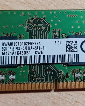 Ram DDR4 sodimm 8GB a 3.200 Mhz per Notebook