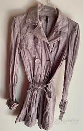 Trench in cotone grigio Naf Naf, taglia 38.