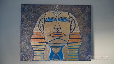 Sfinx, acrylic, canvas, good leaf, 50×70×2cm