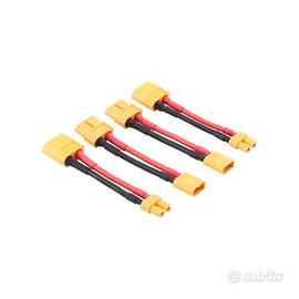 4 Adattatori XT30 XT60 16AWG Silicone 5cm RC LiPo