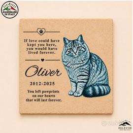 Basso rilievo ritratto gatto bianco e nero