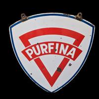 Insegna Tabella Smaltata Bifacciale Purfina