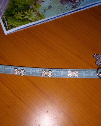 Collare di cuoio con strass 