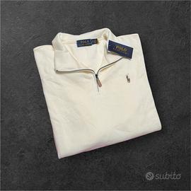 Maglione Bianco Quarter Zip Polo Ralph Lauren